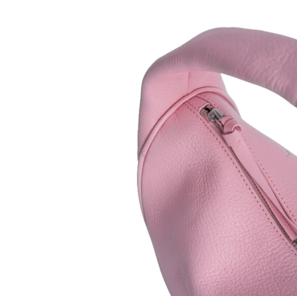 BY FAR Cush Flat Grain Leather Bag, Pink, NWT